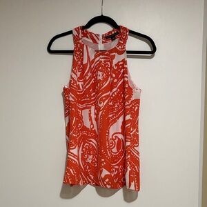 Banana Republic Red and White Sleeveless Blouse